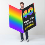 [ Thumbnail: 40th Birthday: Rainbow Spectrum # 40, Custom Name Card ]