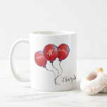 40th birthday red balloon gift coffee mug<br><div class="desc">Personalized 40th birthday coffee mug. Makes a great gift for a friend or family member, including a son, dad, brother or uncle, turning forty years old. The cup is in white and red with 3 balloons that read, "Happy 40th birthday". Underneath these there is text that can be customized to...</div>