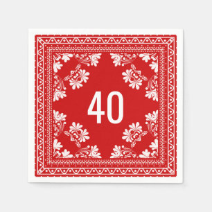 40th Birthday Red Bandana Napkins