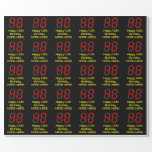 [ Thumbnail: 40th Birthday: Red Digital Clock Style "40" + Name Wrapping Paper ]