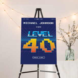 40th Birthday Retro 80s Game Screen Fun Custom Foam Board