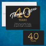 40th Birthday Retro Black And Gold Thank You Card<br><div class="desc">After that milestone 40th birthday party it's time to say thank you. Say it in style with our unique thank you cards.</div>