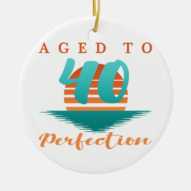 40th Birthday Retro Ceramic Ornament (Front)