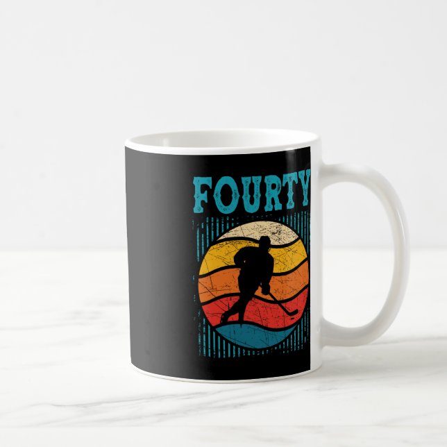 40th Birthday Retro Ice Hockey 40 Years Old Man Wo Coffee Mug (Right)