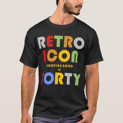 40th Birthday Retro Icon T_Shirt