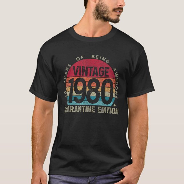 40th Birthday Retro Limited Edition 1980 Quarantin T-Shirt (Front)