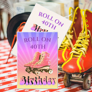 40th Birthday Retro Roller Skate Sunbeam Invitation