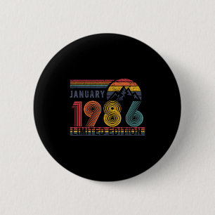 40th Birthday Retro Shirt,1986 Swea Gift January T Button