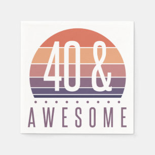 40th Birthday Retro Sunset Napkins