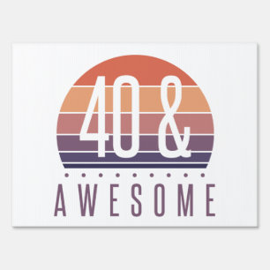 40th Birthday Retro Sunset Sign