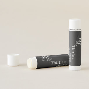 40th Birthday RIP 30s Black and White Party Favors Lip Balm