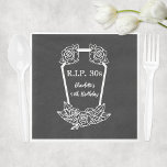 40th Birthday Rip 30s Black Roses Coffin Party Napkins<br><div class="desc">Rip 30s birthday party napkins in black to celebrate a woman's 40th birthday. Design with a coffin and roses. Personalize it with the name of the birthday girl.</div>
