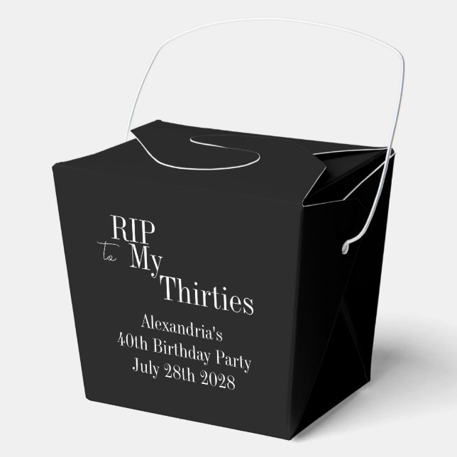 40th Birthday RIP 30s Party Favor Boxes (Front)
