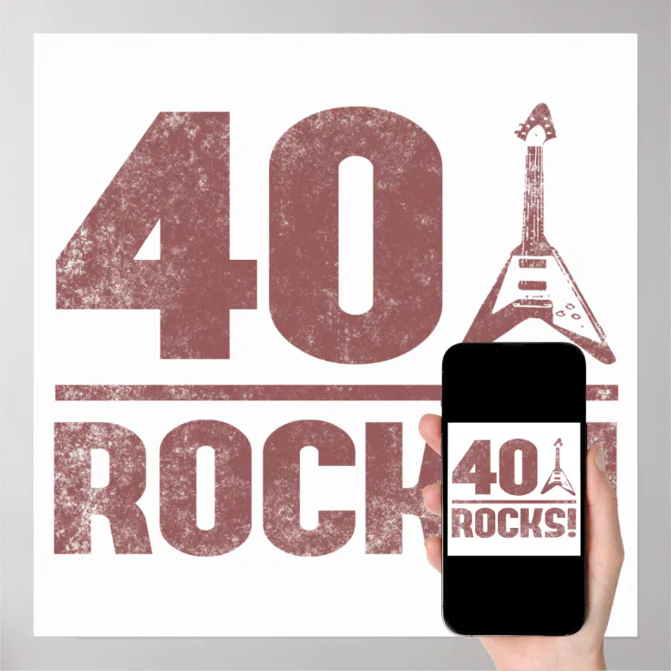 40th Birthday Rocks Poster | Zazzle