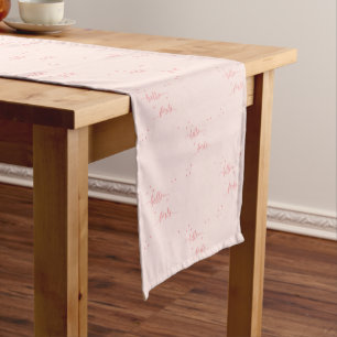 40th birthday rose gold blush pink hello forty short table runner
