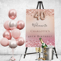 40th birthday rose gold blush pink  welcome