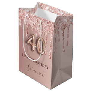 Details about   Paper Gift Bags Party Supply Birthday Parties Wedding Gifts Bags Rose Gold Med 
