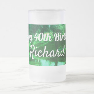 40th  Birthday Rural scene Frosted Glass Beer Mug