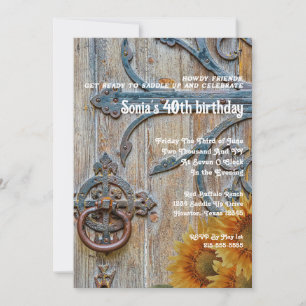 40th Birthday Rustic Barn Door Western Holiday Card