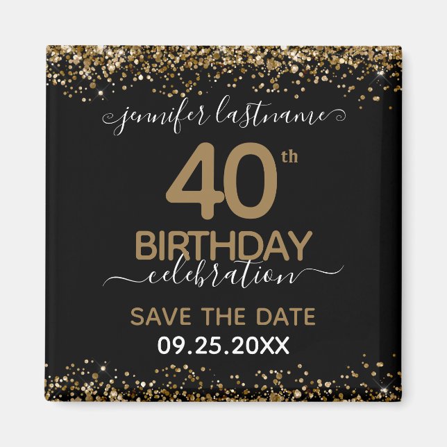 40th Birthday Save the Date Magnet (Front)