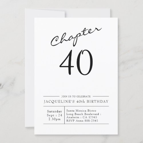 40th Birthday Script 40 Party