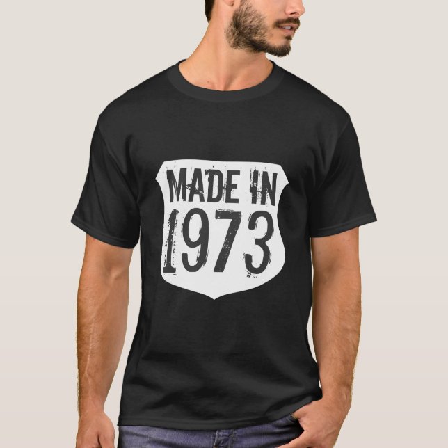 40th Birthday shirt for men | Made in 1973 (Front)