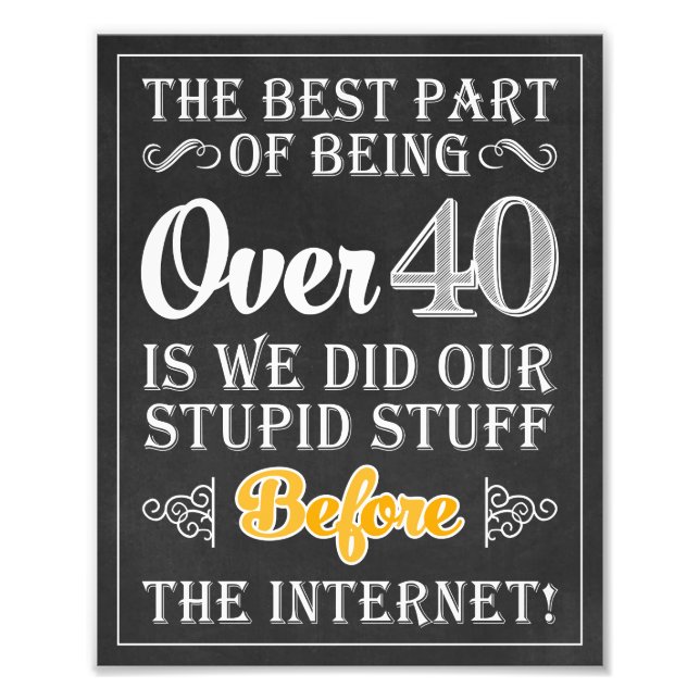 40th Birthday Sign • Cheers and Beers 8 x 10 Print (Front)