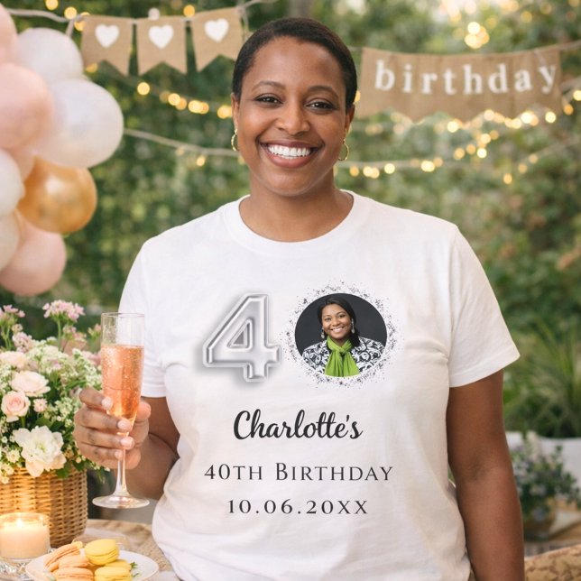 40th birthday silver photo T-Shirt (Creator Uploaded)