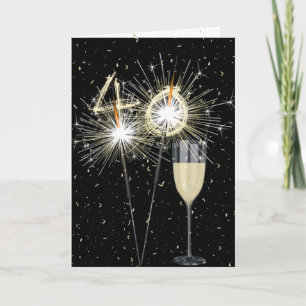 40th Birthday Sparklers With Wine Card