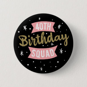40th Birthday Squad Car Button