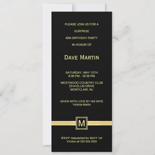 40th Birthday Surprise Party Invitations