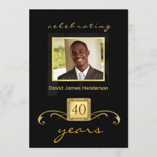 40th Birthday Surprise Party Invitations - Formal