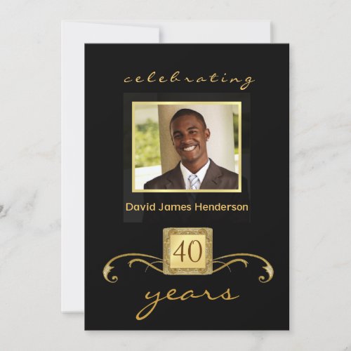 40th Birthday Surprise Party Invitations - Formal