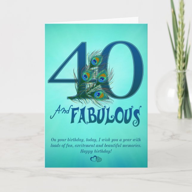 40th Birthday template Cards (Front)