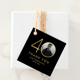 40th Birthday Thank You Favor Tags