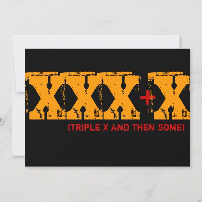 40th Birthday - Triple X and then Some Invitation (Front)