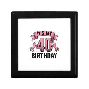40th Birthday Unicorn Vintage Engraving Design_1 Gift Box