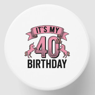 40th Birthday Unicorn Vintage Engraving Design_1 Mini Candle Favors