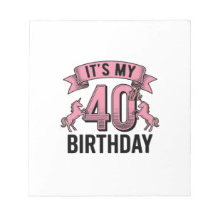 40th Birthday Unicorn Vintage Engraving Design_1 Notepad