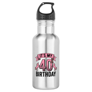 40th Birthday Unicorn Vintage Engraving Design_1 Stainless Steel Water Bottle