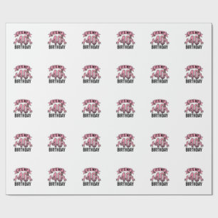 40th Birthday Unicorn Vintage Engraving Design_1 Wrapping Paper