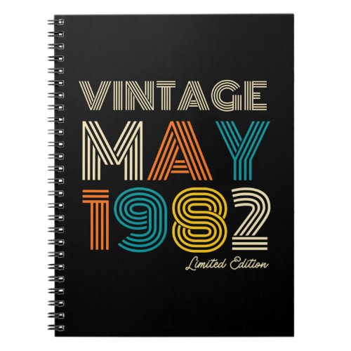 40th Birthday Vintage 1982 Limited Edition Notebook