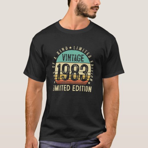 40th Birthday Vintage 1983 Limited Edition 40 Year T_Shirt