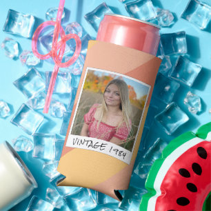 40th Birthday Vintage 1984 Striped Can Cooler