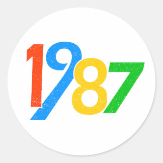 40th Birthday Vintage 1987 – 40 Years Old Funny Bi Classic Round Sticker