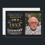 40th Birthday Vintage Black Gold Add Name Year  Invitation<br><div class="desc">For those celebrating their 40th birthday we have the ideal birthday party invitation with a vintage feel. The black background with a white and gold vintage typography design is simple and yet elegant with a retro feel. Easily customize the text of this birthday gift using the template provided. See in...</div>
