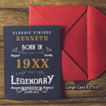 40th Birthday Vintage Blue Gold Add Name Year