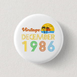 40th Birthday Vintage December 1986 40 Years Old G Button