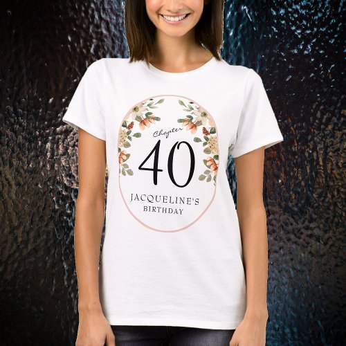40th Birthday Vintage Floral T_Shirt