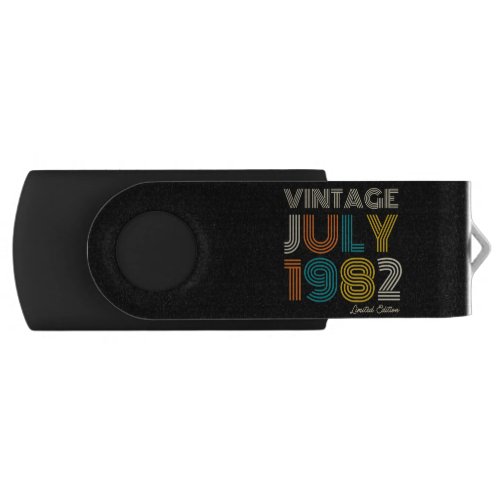 40th Birthday Vintage July 1982 Limited Edition Flash Drive